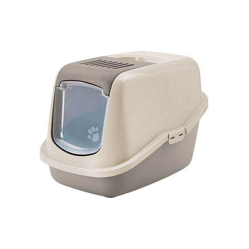 Packshot de la maison de toilette Savic Nestor taupe moka 56x39x38,5cm pour chat, avec porte battant