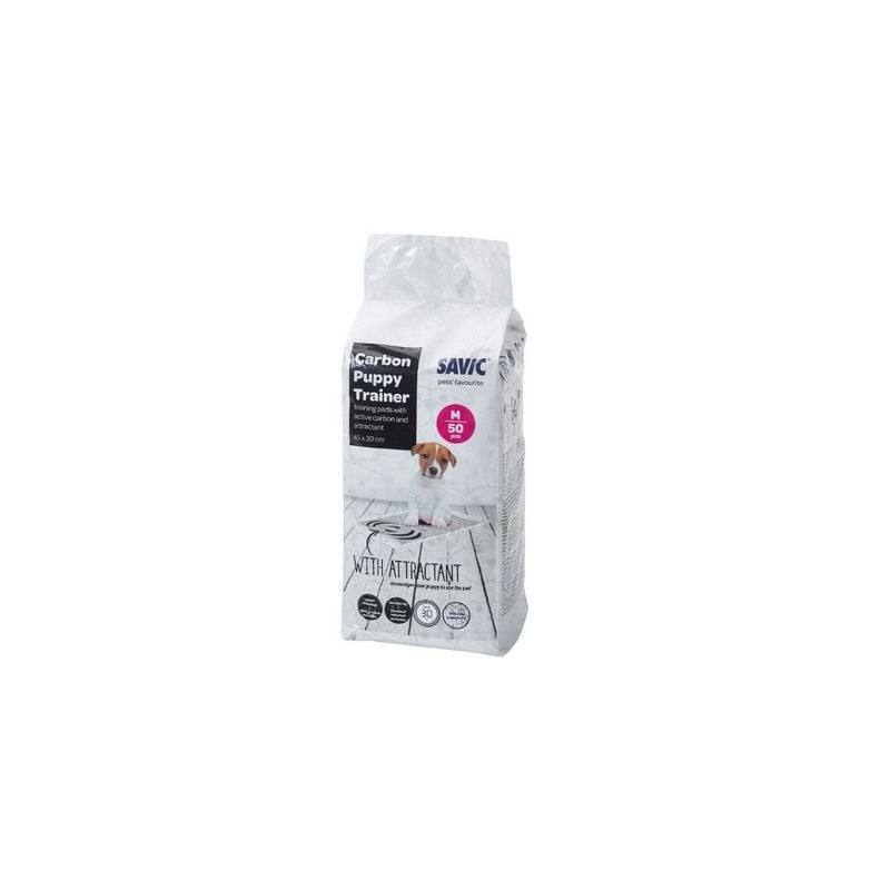 Photo du tapis d'éducation Savic Puppy Trainer Carbon, lot de 50, 45x30 cm, avec technologie au char