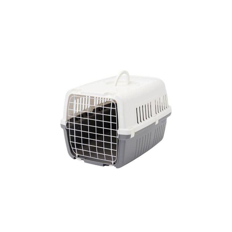 Packshot de la cage de transport métal Savic Zephos 2 Open gris 55 cm pour chien et chat