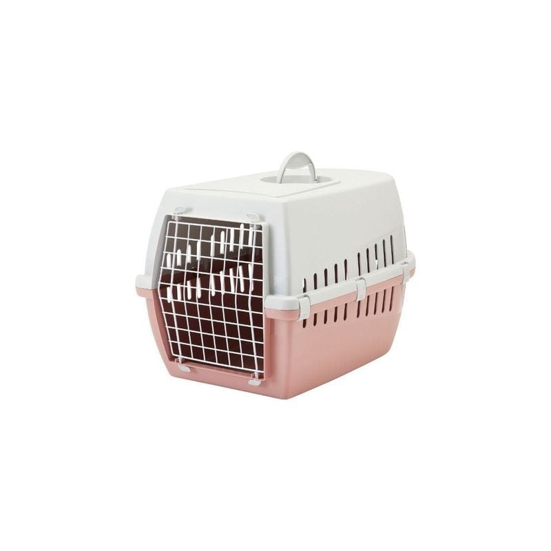 Cage de transport Savic Trotter 3 grise, porte avant métallique, poignée, fentes d'aération, pour ch