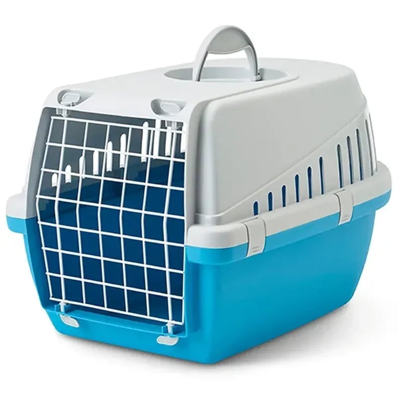 Cage de transport Savic Trotter 2 pour chats et petits chiens jusqu'à 7 kg, vue de face avec porte m