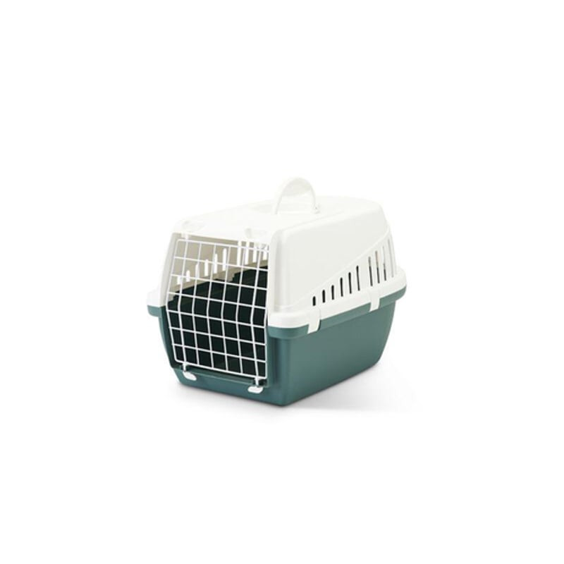 Sac de transport SAVIC Trotter 1 Nordic vert et blanc pour chats et petits chiens, avec porte avant 