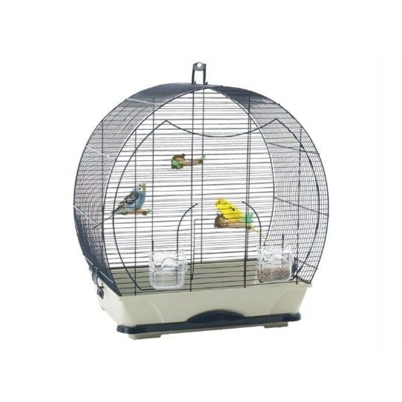 1968387 SAVIC Evelyne 40 cage pour petits oiseaux, avec trois perchoirs en bois et deux abreuvoirs e