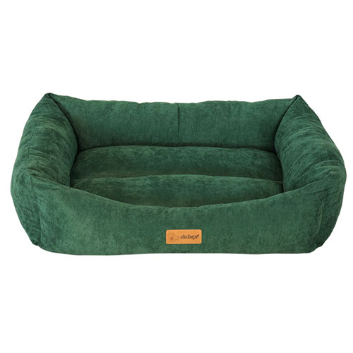 Dubex Cookie rectangular medium green pet bed for dogs and cats with removable washable cover