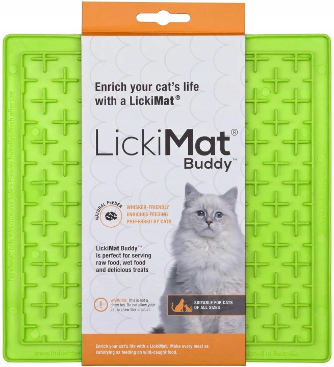 Gamelle à lécher LickiMat Buddy Vert - Stimulation & bien-être chat