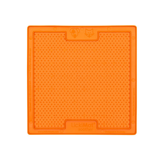 Top view of LickiMat Soother licking mat showing brush pattern.