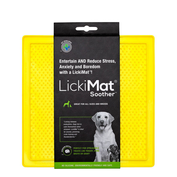 LickiMat Soother licking mat with smooth finish, isolated on white.