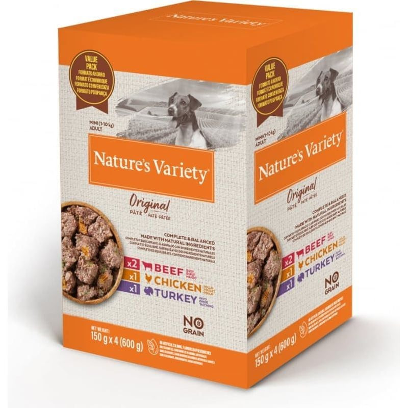 Visuel du multipack Nature's Variety Original de pâtée pour chien mini adulte, boîte avec des sachet
