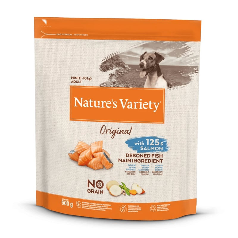 Sac Nature's Variety 1143466 - vue arrière: infos nutritionnelles et ingrédients pour croquettes chi
