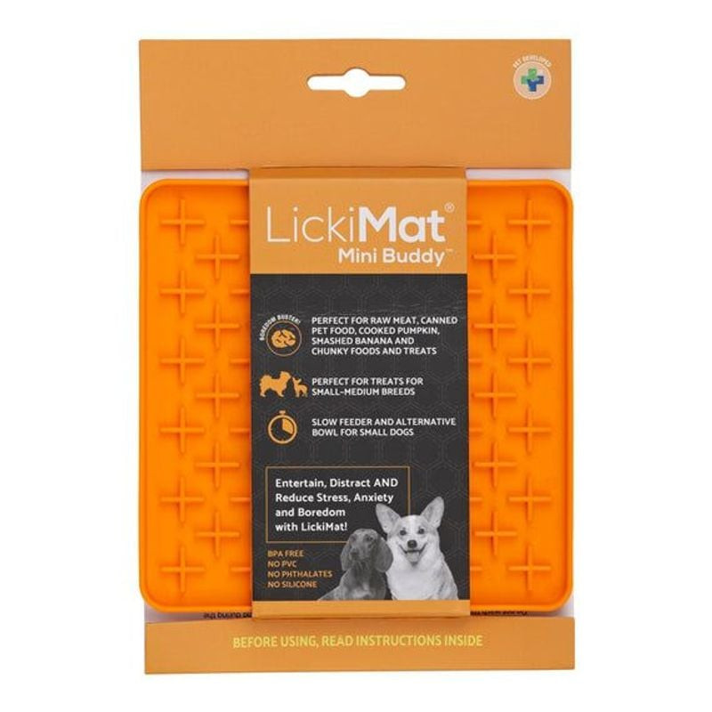 LickiMat Mini Buddy 1964533 tapis à lécher en silicone flexible, gros plan sur la texture