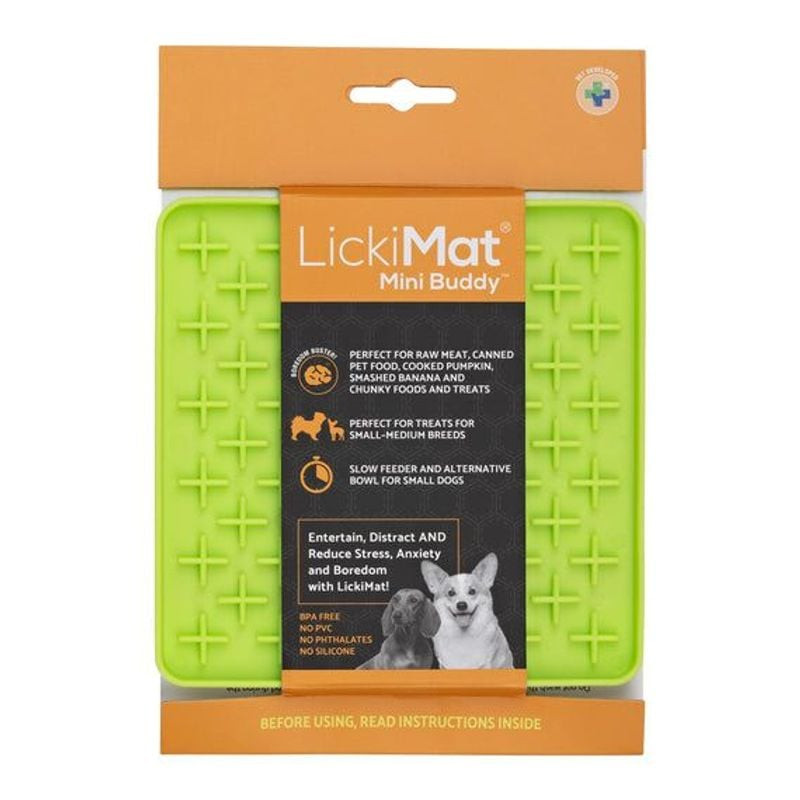Tapis à lécher LickiMat Mini Buddy 1964533 orange avec beurre de cacahuète