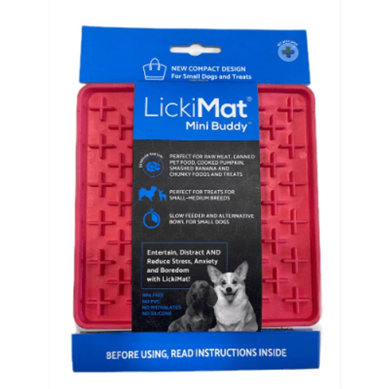 Tapis de léchage LickiMat Mini Buddy avec friandise molle étalée pour chiens et chats