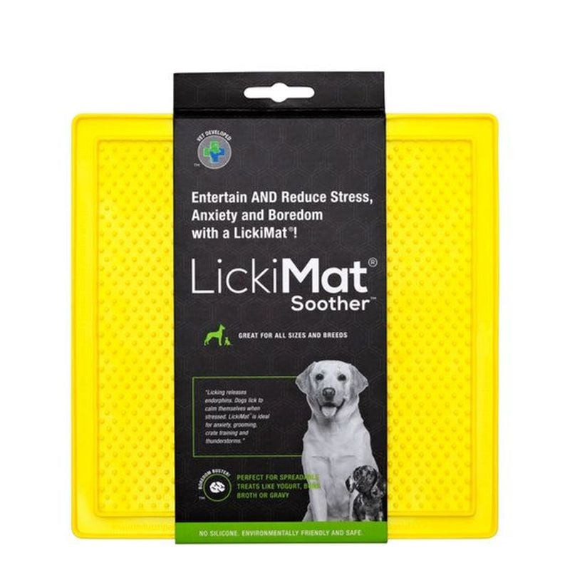 Tapis de léchage texturé LickiMat Soother Classic pour chats, 20x20cm, TPR alimentaire, réduit l'anx