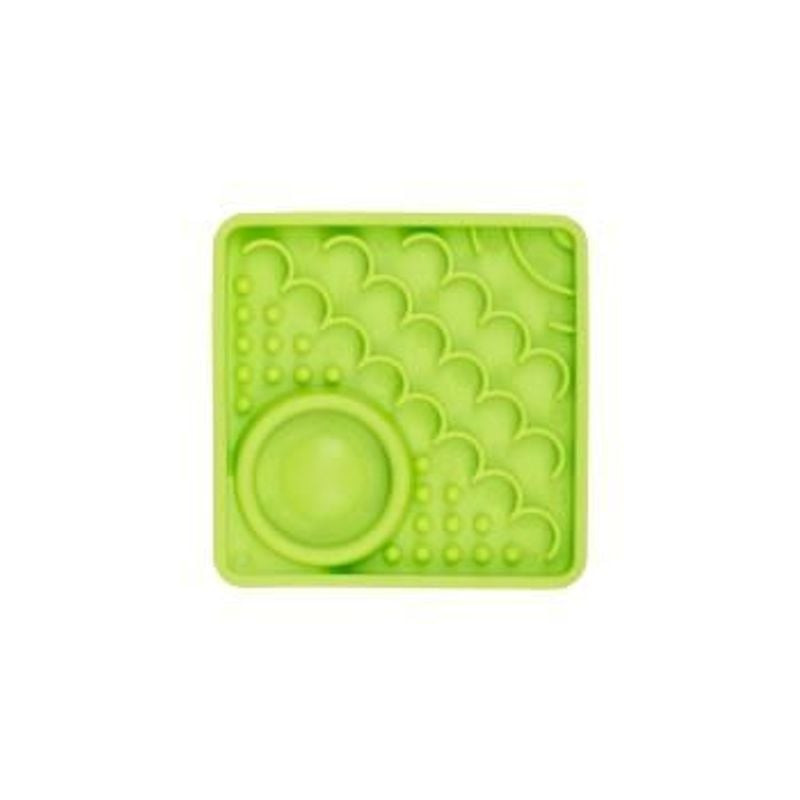 Tapis de léchage lent texturé LickiMat Classic Kitty pour chat, vue de dessus, conçu pour le comport