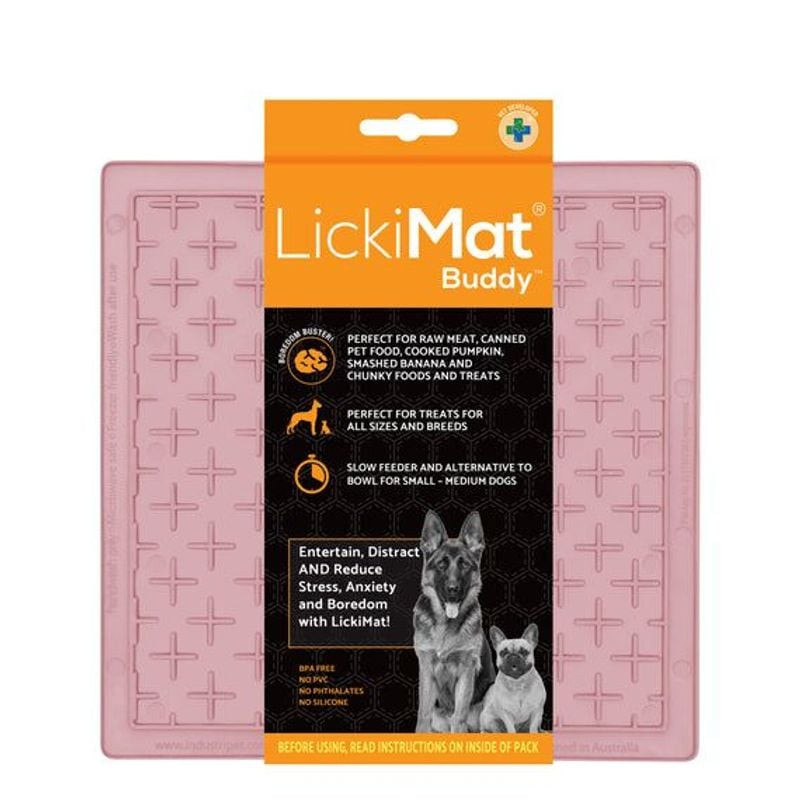 Tapis de léchage texturé LickiMat Classic Buddy à motif croisé pour chiens et chats, vue du dessus