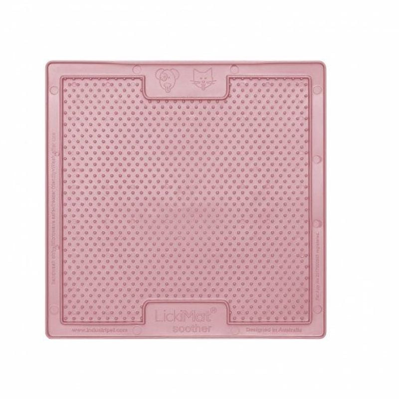 Tapis à lécher LickiMat Classic Soother Goyave avec texture à picots sur fond blanc.