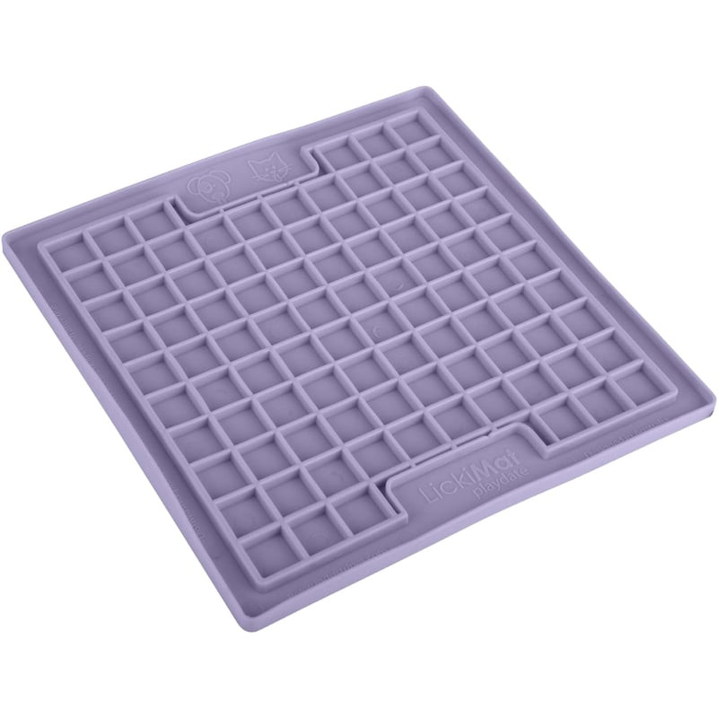 1964484 Tapis à lécher LickiMat Playdate Classic lavande avec rainures texturées et emplacement pour