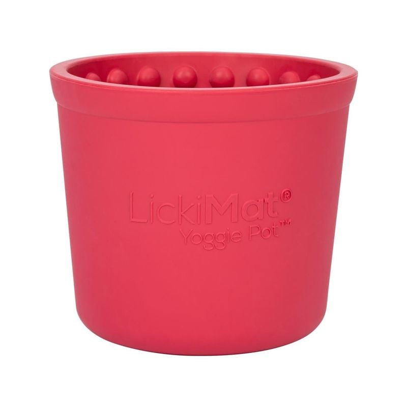 Gamelle à lécher LickiMat Yoggie Pot bleu avec surface texturée pour le léchage