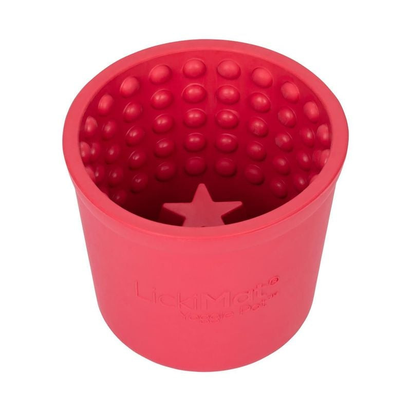 Détail en gros plan de la surface texturée du LickiMat Yoggie Pot 1964477 pour la santé dentaire