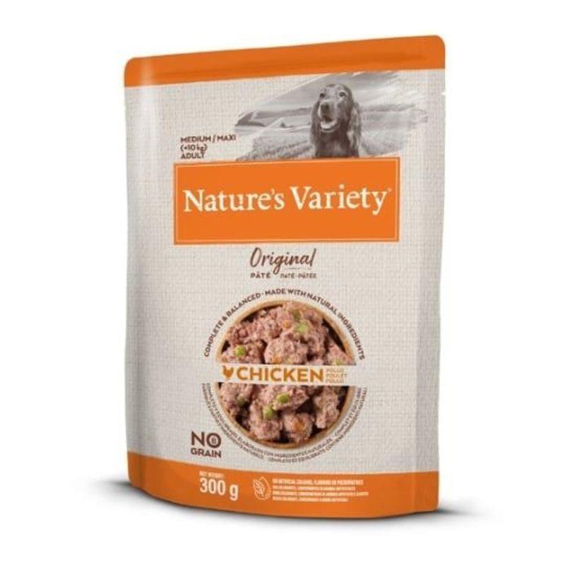 Packshot de l'aliment sans céréales au poulet Nature's Variety 1966897 pour chiens adultes de taille