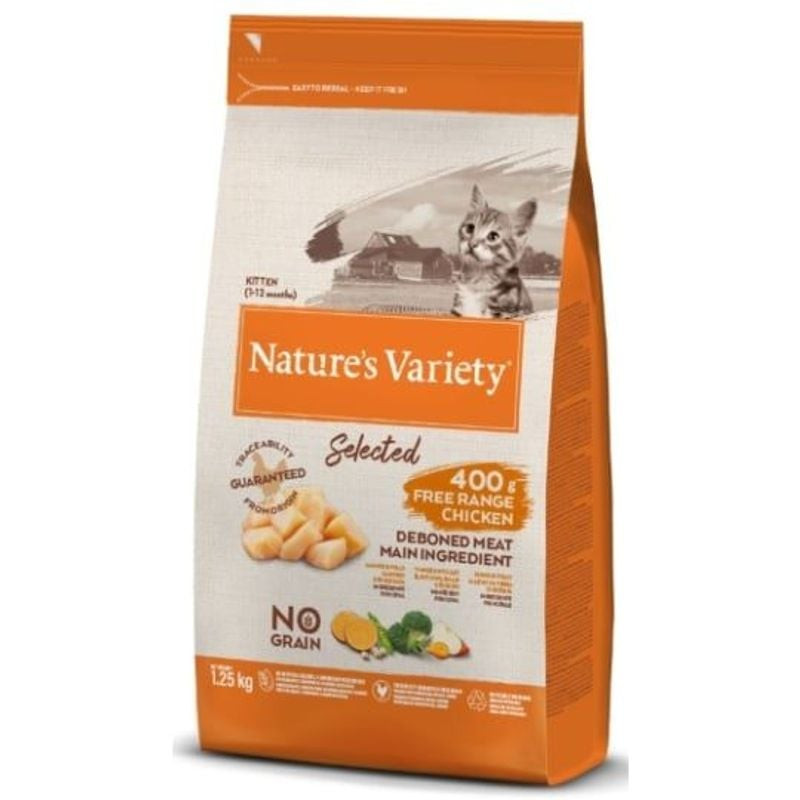 Emballage de croquettes pour chaton Nature's Variety au poulet