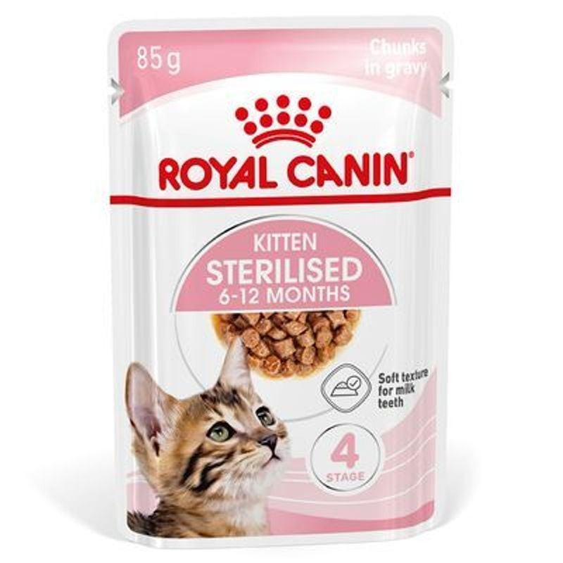 Royal Canin 1967510 pâtée pour chaton en sachet, vue arrière de l'emballage avec informations nutrit