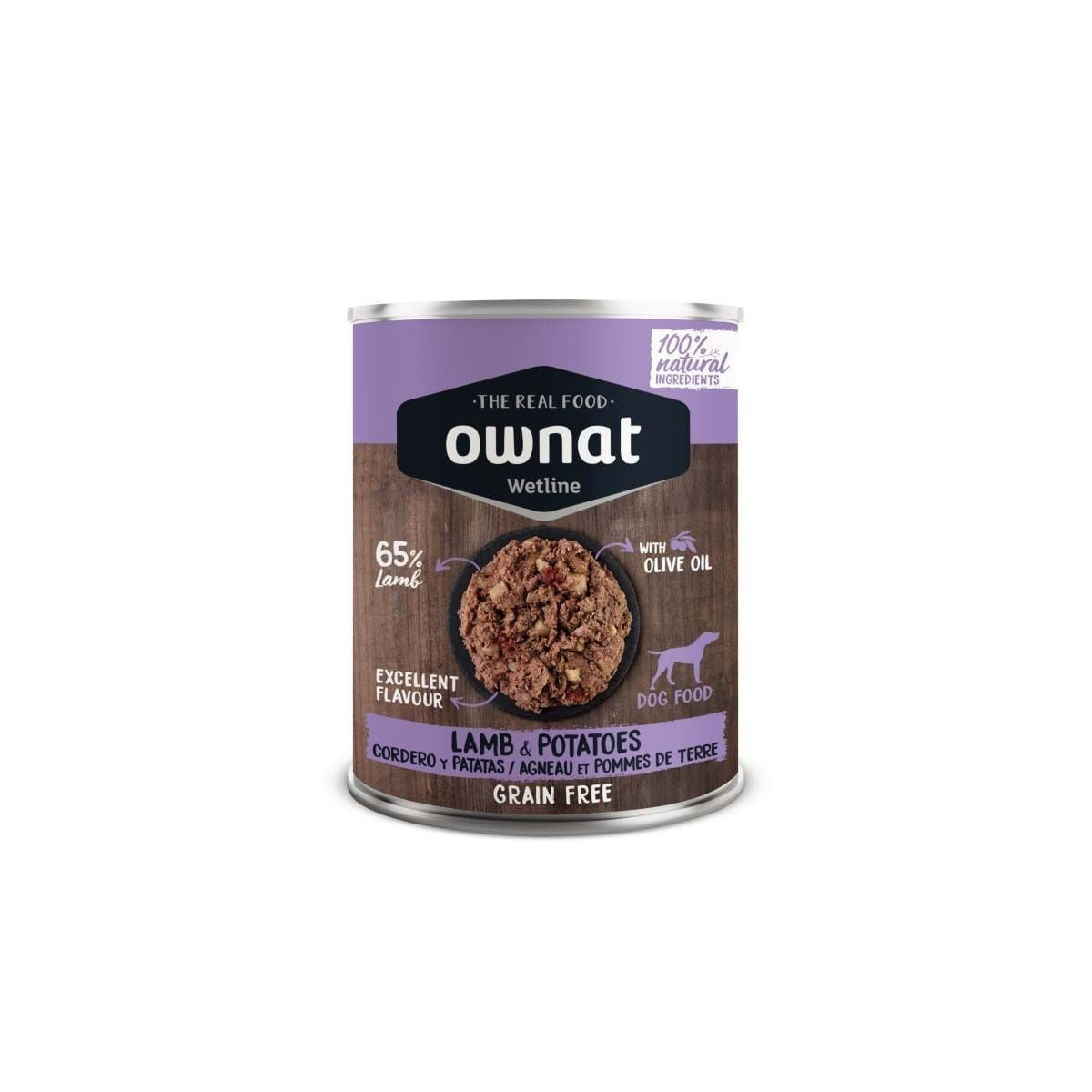Ownat Grain Free Pâtée Chien Agneau & Patates 395g - Sans Céréales