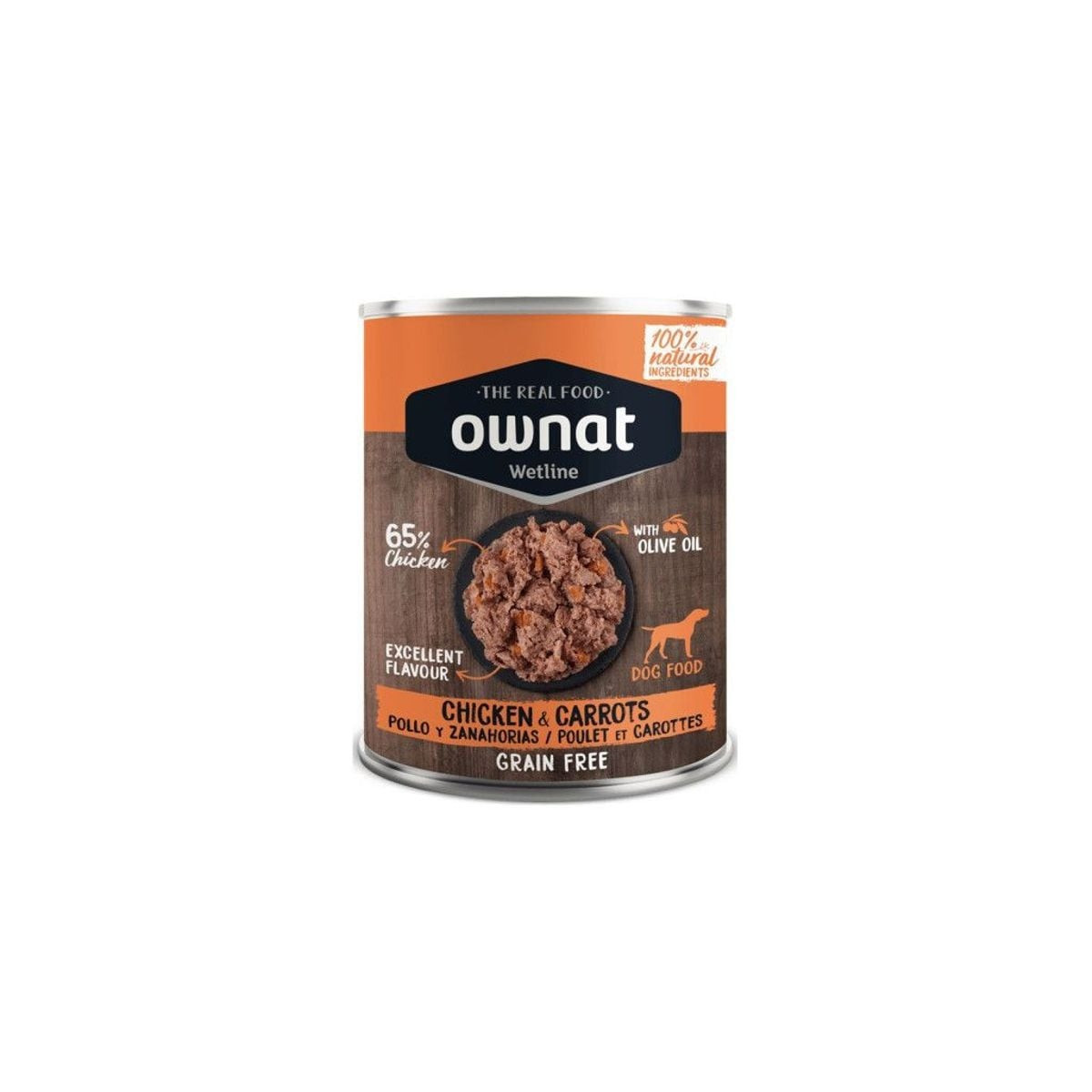 Ownat Grain Free Pâtée Chien Poulet & Carottes 395g - Sans Céréales