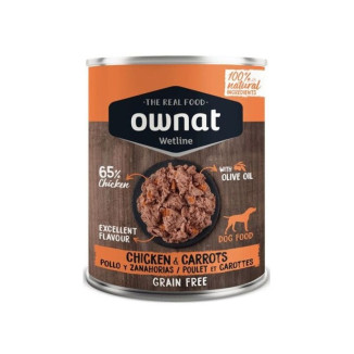 Ownat Grain Free Pâtée Chien Poulet & Carottes 395g - Sans Céréales