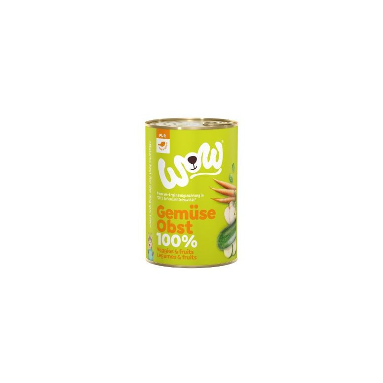 Wow Pâtée Chien 100% Légumes & Fruits - Sans Céréales - 400g