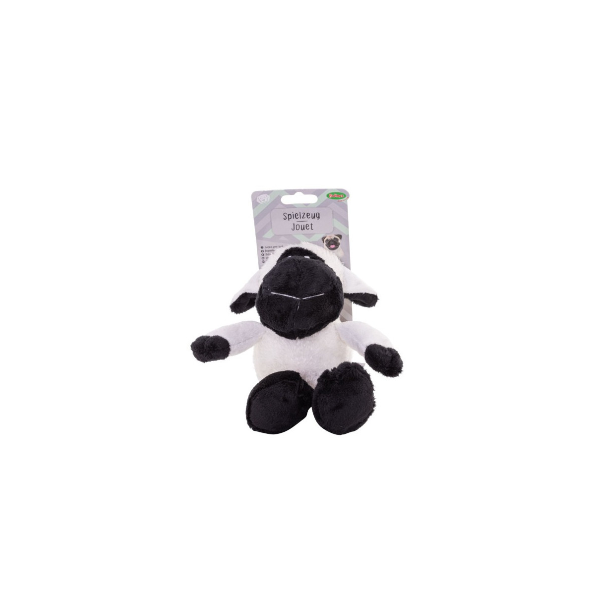 Jouet Bubimex mouton peluche chien - Couineurs intégrés, 16 cm