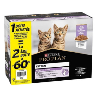 Aliment chaton PRO PLAN : Dinde en sauce, croissance optimale avec DHA