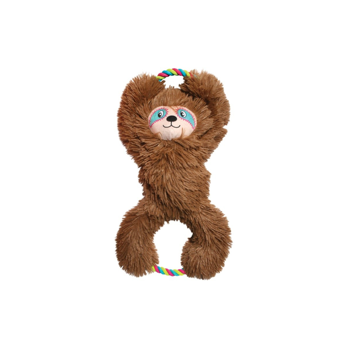 KONG Tuggz Sloth XL : Jouet peluche corde chien - Double squeaker