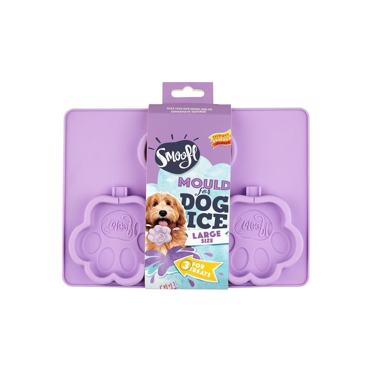 Moule glace chien Smoofl Large - 3 glaces pattes en silicone