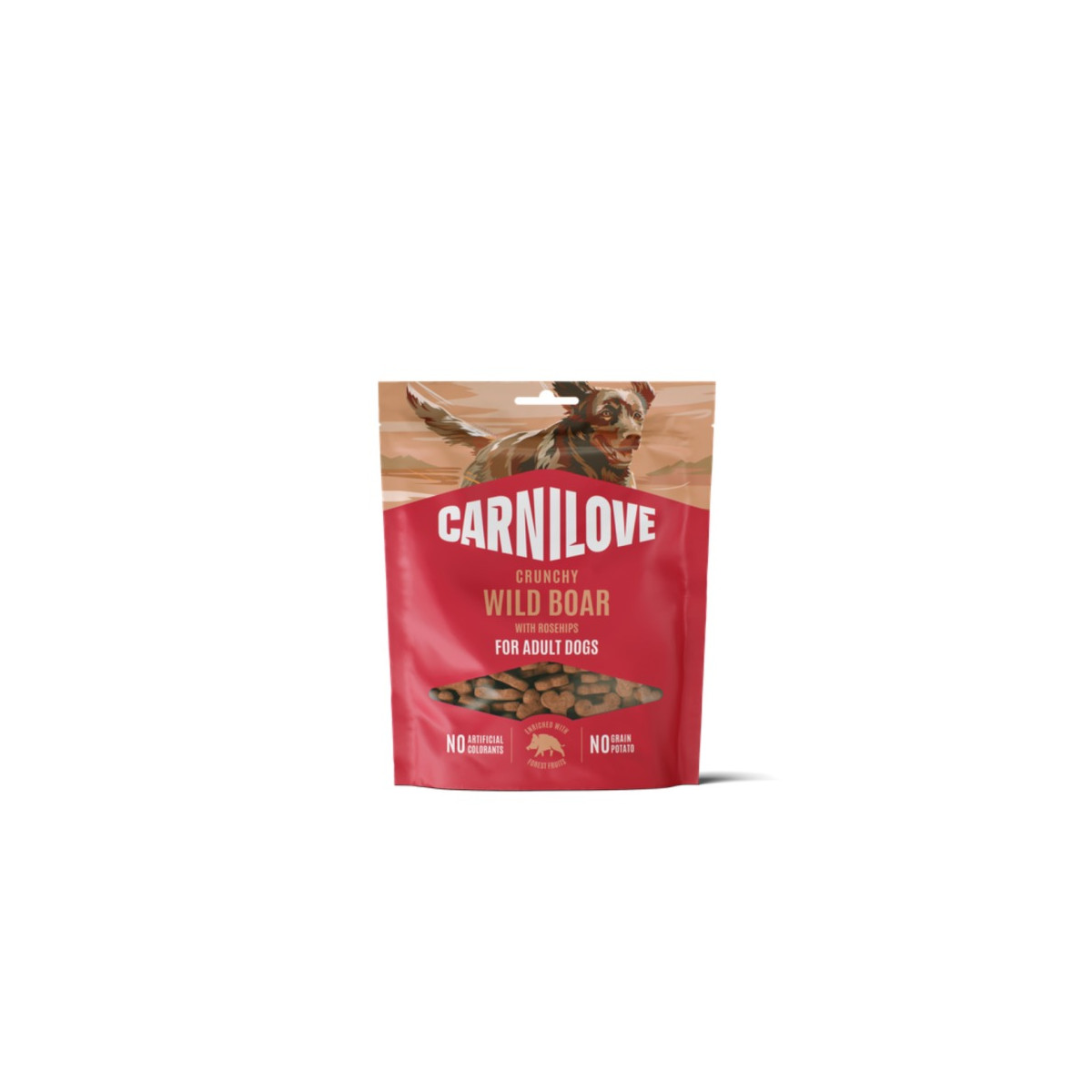 Friandise CARNILOVE chien : Crunchy sanglier 200g - 50% viande