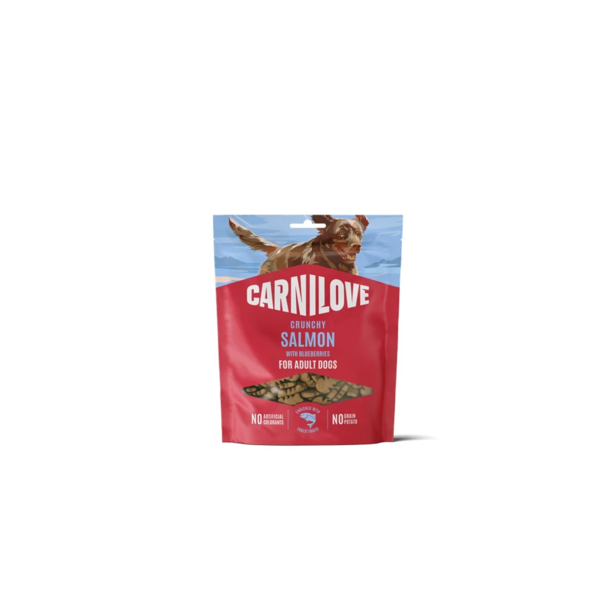 Friandise croustillante Carnilove Saumon Myrtilles - 200g pour chien