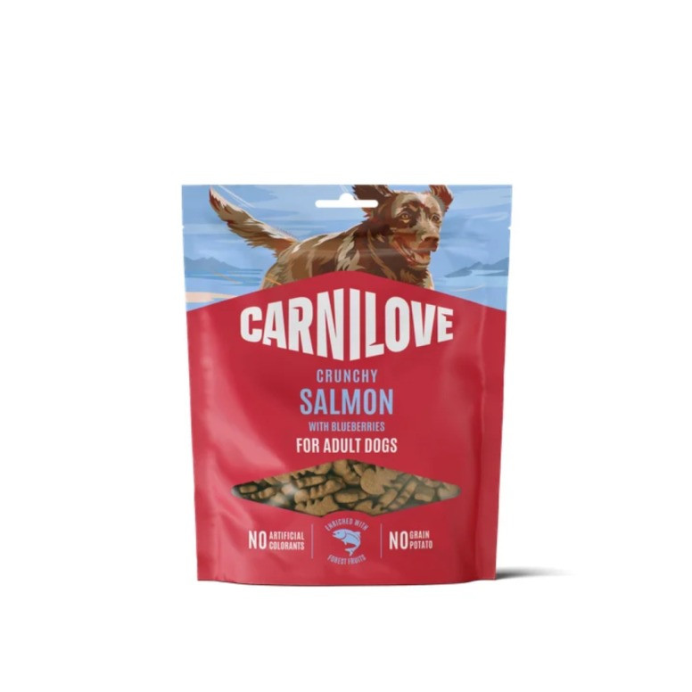 Friandise croustillante Carnilove Saumon Myrtilles - 200g pour chien