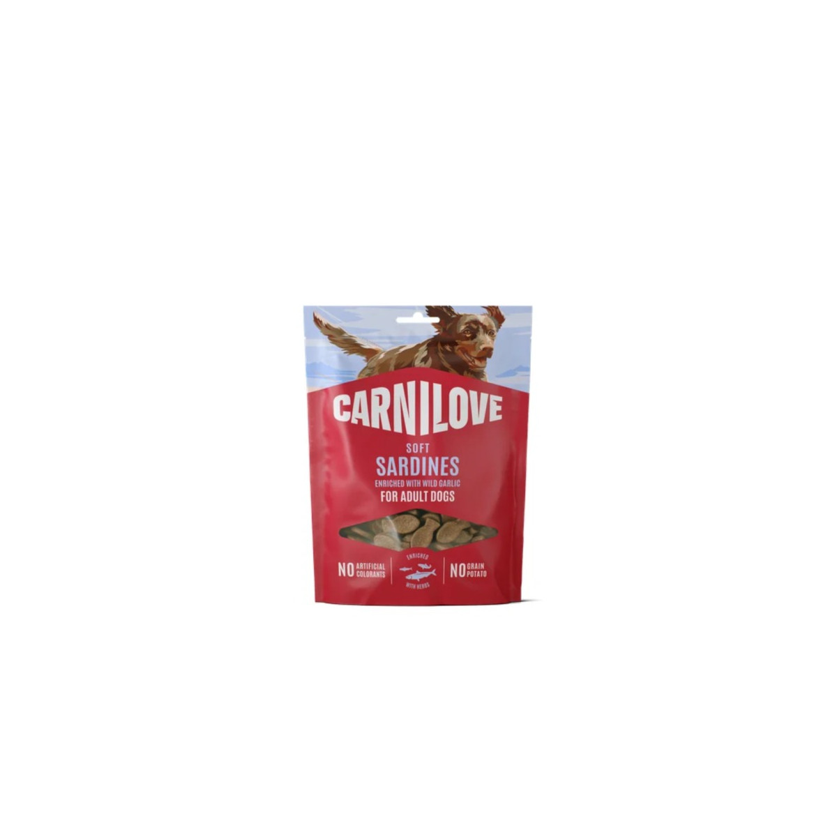 CARNILOVE : Friandises sardines et ail moelleuses pour chien 200 g