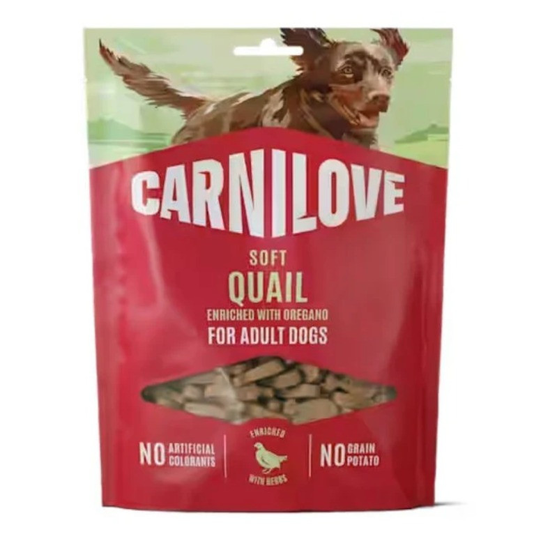 Friandise CARNILOVE Caille & Origan 200g - Récompense moelleuse chien