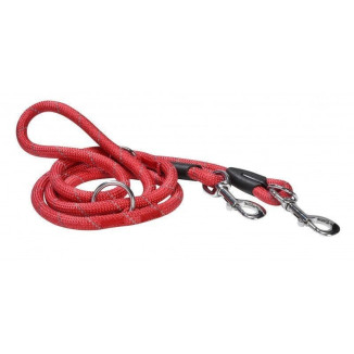 Laisse Croci 3 positions rouge - Contrôle optimal pour chien 180 cm