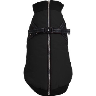 Manteau imperméable chien CROCI Easy - Harnais intégré, noir 44L