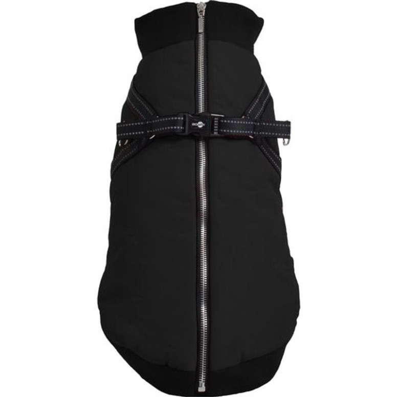 Manteau imperméable chien CROCI Easy - Harnais intégré, noir 44L