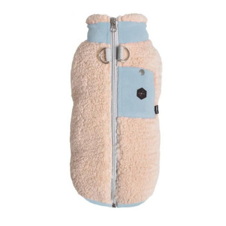Pull chien CROCI Bobby Sherpa bleu - Confort hiver 45 cm