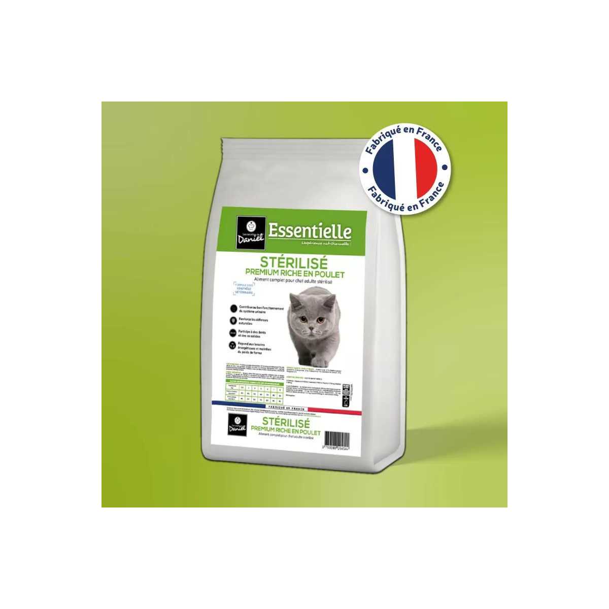 Croquettes chat stérilisé poulet 10kg - Équilibre & bien-être rénal