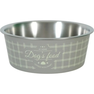 Gamelle ZOLUX inox antiderapant taupe 1.2L - Idéale pour chien