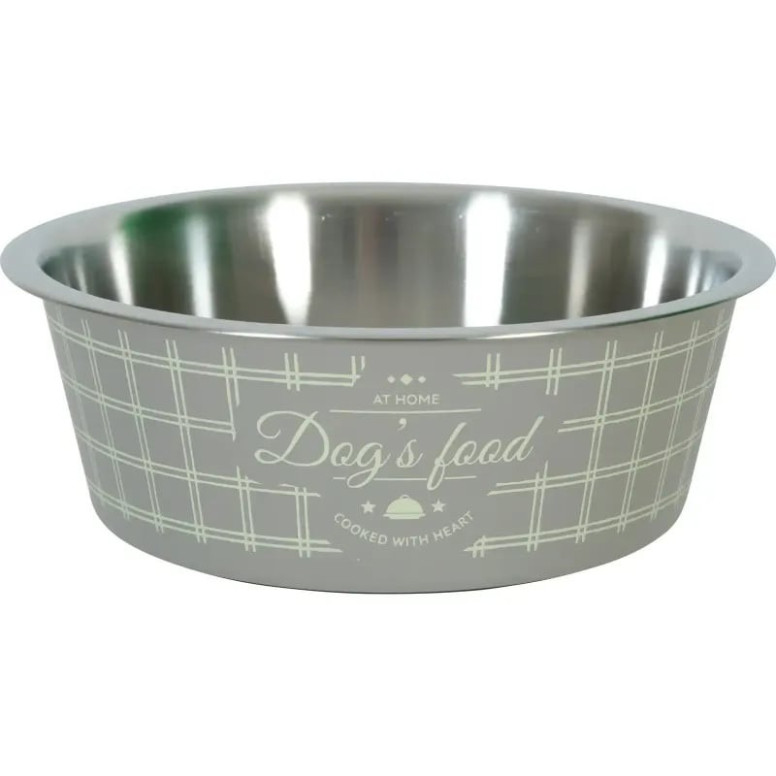 Gamelle inox ZOLUX antidérapante taupe 1.7L pour chien