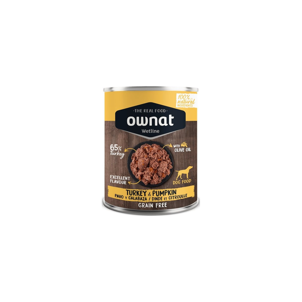 Ownat Pâtée Dinde Citrouille 395g - Sans Céréales & Digeste