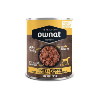 Ownat Pâtée Dinde Citrouille 395g - Sans Céréales & Digeste
