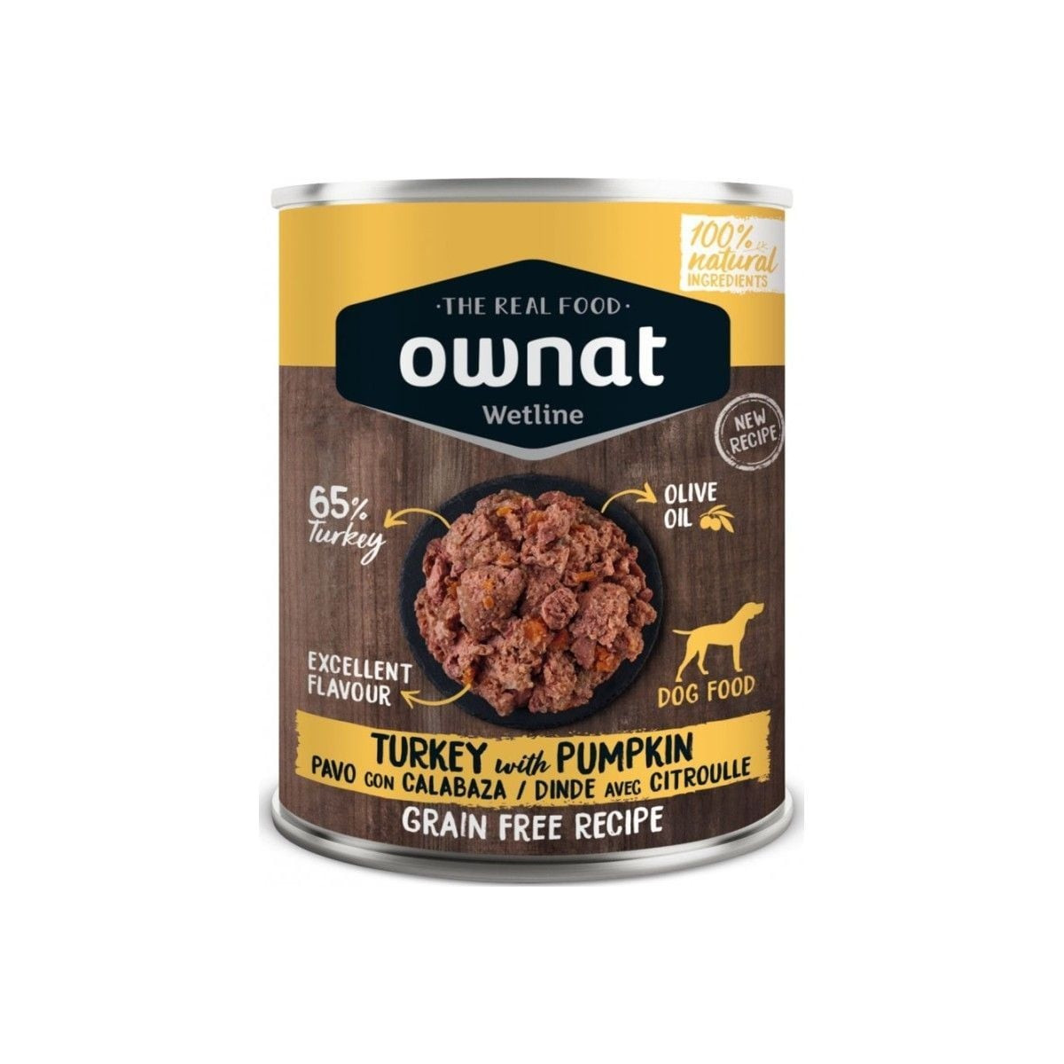 Ownat Pâtée Dinde Citrouille 395g - Sans Céréales & Digeste
