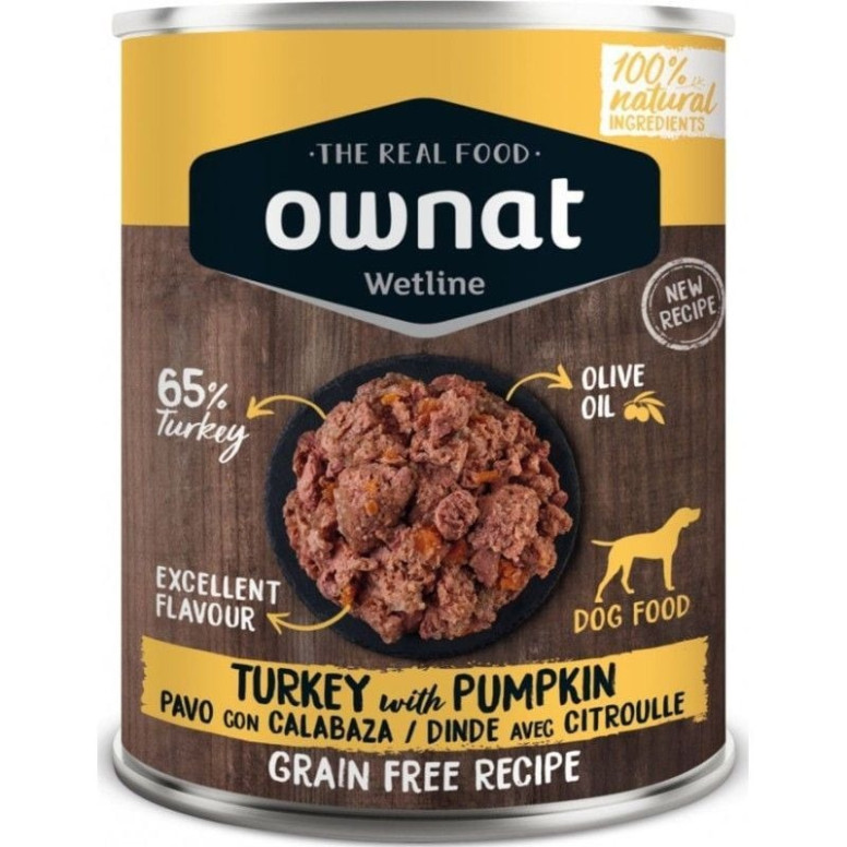 Ownat Pâtée Dinde Citrouille 395g - Sans Céréales & Digeste